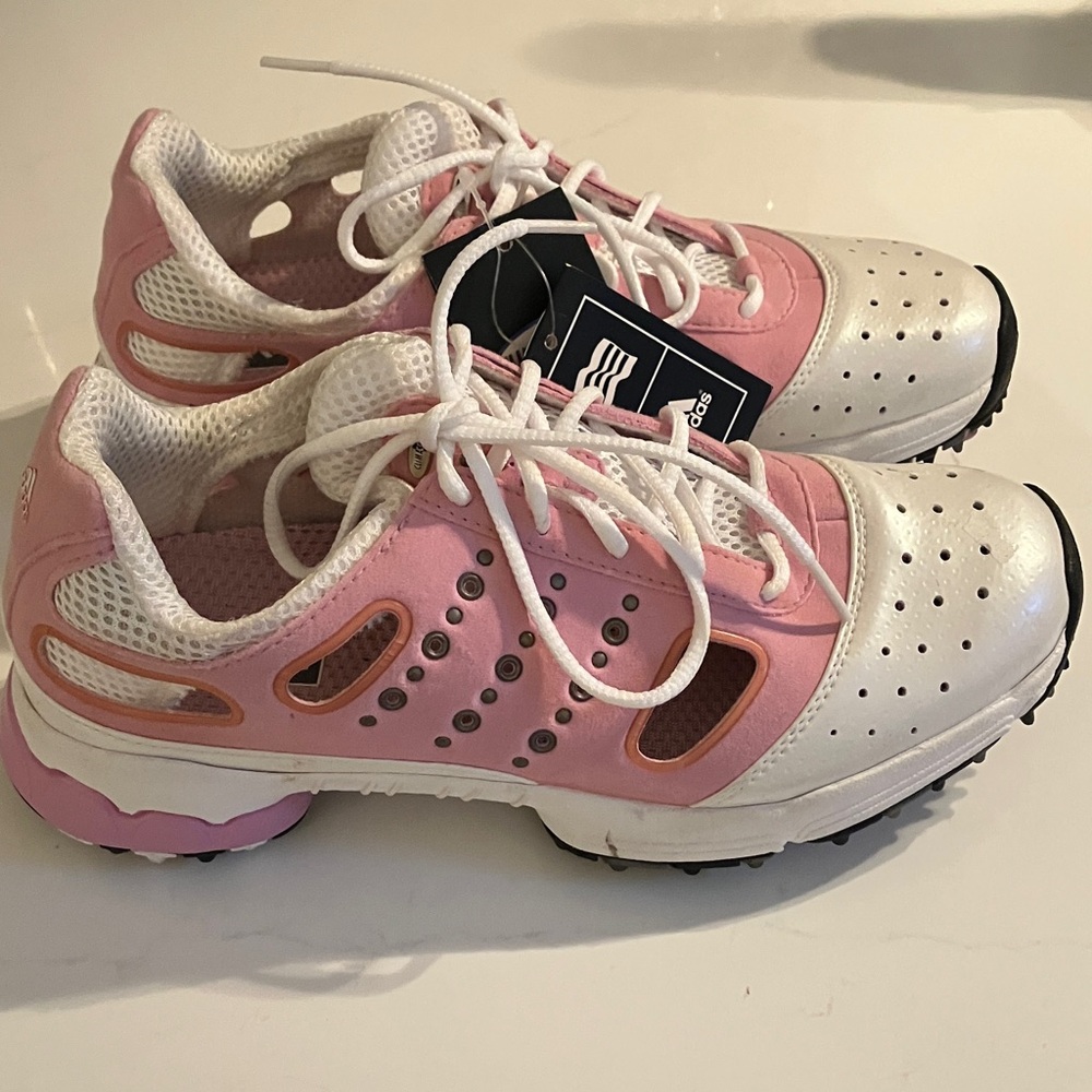 adidas Pink and White Women's Athletic Sneakers Oasis Lite